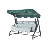 Salvia 3 Kişilik Bahçe Balkon Teras Salıncağı - Yeşil Çizgili