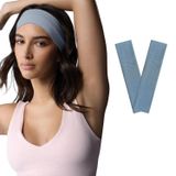 SALVIA DIONE 2' Li Spor Saç Bantları - Elastik Kaymaz İnce Saç Ter Kafa Bandı Bandana, Kadın & Erkek Koşu Fitness Yoga Pilates Makyaj Yüz Yıkama Atletik Egzersiz 2' Li Saç Bandı Seti (Açık Mavi)