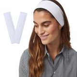 SALVIA DIONE 2' Li Spor Saç Bantları - Elastik Kaymaz İnce Saç Ter Kafa Bandı Bandana, Kadın & Erkek Koşu Fitness Yoga Pilates Makyaj Yüz Yıkama Atletik Egzersiz 2' Li Saç Bandı Seti (Beyaz)