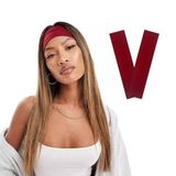 SALVIA DIONE 2' Li Spor Saç Bantları - Elastik Kaymaz İnce Saç Ter Kafa Bandı Bandana, Kadın & Erkek Koşu Fitness Yoga Pilates Makyaj Yüz Yıkama Atletik Egzersiz 2' Li Saç Bandı Seti (Bordo)