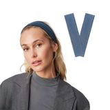 SALVIA DIONE 2' Li Spor Saç Bantları - Elastik Kaymaz İnce Saç Ter Kafa Bandı Bandana, Kadın & Erkek Koşu Fitness Yoga Pilates Makyaj Yüz Yıkama Atletik Egzersiz 2' Li Saç Bandı Seti (İndigo Melanj)