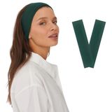 SALVIA DIONE 2' Li Spor Saç Bantları - Elastik Kaymaz İnce Saç Ter Kafa Bandı Bandana, Kadın & Erkek Koşu Fitness Yoga Pilates Makyaj Yüz Yıkama Atletik Egzersiz 2' Li Saç Bandı Seti (Koyu Yeşil)