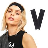 SALVIA DIONE 2' Li Spor Saç Bantları - Elastik Kaymaz İnce Saç Ter Kafa Bandı Bandana, Kadın & Erkek Koşu Fitness Yoga Pilates Makyaj Yüz Yıkama Atletik Egzersiz 2' Li Saç Bandı Seti (Siyah)