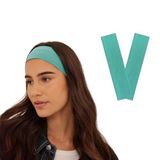 SALVIA DIONE 2' Li Spor Saç Bantları - Elastik Kaymaz İnce Saç Ter Kafa Bandı Bandana, Kadın & Erkek Koşu Fitness Yoga Pilates Makyaj Yüz Yıkama Atletik Egzersiz 2' Li Saç Bandı Seti (Turkuaz)