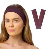 SALVIA DIONE 2' Li Spor Saç Bantları - Elastik Kaymaz İnce Saç Ter Kafa Bandı Bandana, Kadın & Erkek Koşu Fitness Yoga Pilates Makyaj Yüz Yıkama Atletik Egzersiz 2' Li Saç Bandı Seti (Vişne Çürüğü Melanj)