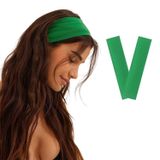 SALVIA DIONE 2' Li Spor Saç Bantları - Elastik Kaymaz İnce Saç Ter Kafa Bandı Bandana, Kadın & Erkek Koşu Fitness Yoga Pilates Makyaj Yüz Yıkama Atletik Egzersiz 2' Li Saç Bandı Seti (Yeşil)