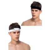 Salvia Dione 2li Erkek Spor Saç Bandı Sporcu Kafabandı Headband Tenis Ter Bantı Fitness Saç Bantları Siyah&beyaz