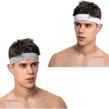 Salvia Dione 2li Erkek Spor Saç Bandı Sporcu Kafabandı Headband Tenis Ter Bantı Fitness Saç Bantları - Standart - Beyaz - Gri