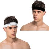 Salvia Dione 2li Erkek Spor Saç Bandı Sporcu Kafabandı Headband Tenis Ter Bantı Fitness Saç Bantları - Standart - Siyah - Beyaz