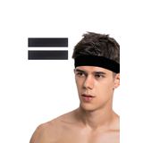 Salvia Dione 2li Erkek Spor Saç Bandı Sporcu Kafabandı Headband Ter Bantı Tenis Fitness Saç Bantları Seti 2 Siyah
