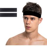 Salvia Dione 2li Erkek Spor Saç Bandı Sporcu Kafabandı Headband Ter Bantı Tenis Fitness Saç Bantları Seti - Standart - 01-Siyah