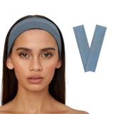 SALVIA DIONE 2'li Saç Bandı - Elastik Kaymaz İnce Esnek Pamuk Emici Kadın Saç Bandı Bandana, Unisex Spa Koşu Dans Yoga Pilates Bisiklet Fitness Saç Ter Bandı 2'li Kafabandı Seti (Açık Mavi)