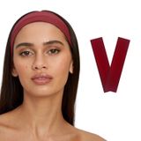 SALVIA DIONE 2'li Saç Bandı - Elastik Kaymaz İnce Esnek Pamuk Emici Kadın Saç Bandı Bandana, Unisex Spa Koşu Dans Yoga Pilates Bisiklet Fitness Saç Ter Bandı 2'li Kafabandı Seti (Bordo)