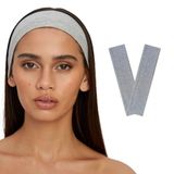 SALVIA DIONE 2'li Saç Bandı - Elastik Kaymaz İnce Esnek Pamuk Emici Kadın Saç Bandı Bandana, Unisex Spa Koşu Dans Yoga Pilates Bisiklet Fitness Saç Ter Bandı 2'li Kafabandı Seti (Gri Melanj)