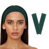 SALVIA DIONE 2'li Saç Bandı - Elastik Kaymaz İnce Esnek Pamuk Emici Kadın Saç Bandı Bandana, Unisex Spa Koşu Dans Yoga Pilates Bisiklet Fitness Saç Ter Bandı 2'li Kafabandı Seti (Koyu Yeşil)