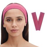 SALVIA DIONE 2'li Saç Bandı - Elastik Kaymaz İnce Esnek Pamuk Emici Kadın Saç Bandı Bandana, Unisex Spa Koşu Dans Yoga Pilates Bisiklet Fitness Saç Ter Bandı 2'li Kafabandı Seti (Pembe Melanj)