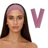 SALVIA DIONE 2'li Saç Bandı - Elastik Kaymaz İnce Esnek Pamuk Emici Kadın Saç Bandı Bandana, Unisex Spa Koşu Dans Yoga Pilates Bisiklet Fitness Saç Ter Bandı 2'li Kafabandı Seti (Pembe)