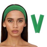 SALVIA DIONE 2'li Saç Bandı - Elastik Kaymaz İnce Esnek Pamuk Emici Kadın Saç Bandı Bandana, Unisex Spa Koşu Dans Yoga Pilates Bisiklet Fitness Saç Ter Bandı 2'li Kafabandı Seti (Yeşil)