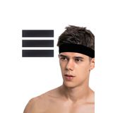 Salvia Dione 3lü Erkek Spor Saç Bandı Sporcu Kafabandı Headband Tenis Ter Bantı Fitness Saç Bantları Seti 3 Siyah