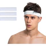 Salvia Dione 3lü Erkek Spor Saç Bandı Sporcu Kafabandı Headband Tenis Ter Bantı Fitness Saç Bantları Seti - Standart - Beyaz