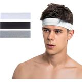 Salvia Dione 3lü Erkek Spor Saç Bandı Sporcu Kafabandı Headband Ter Bantı Fitness Saç Bantları Siyah-Beyaz-Gri - Standart - Siyah - Beyaz - Gri