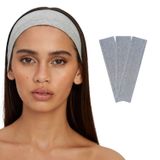 SALVIA DIONE 3'lü Saç Bandı - Elastik Kaymaz İnce Esnek Pamuk Emici Kadın Saç Bandı Bandana, Unisex Spa Koşu Dans Yoga Pilates Bisiklet Fitness Saç Ter Bandı 3'lü Kafabandı Seti (Gri Melanj)