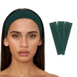 SALVIA DIONE 3'lü Saç Bandı - Elastik Kaymaz İnce Esnek Pamuk Emici Kadın Saç Bandı Bandana, Unisex Spa Koşu Dans Yoga Pilates Bisiklet Fitness Saç Ter Bandı 3'lü Kafabandı Seti (Koyu Yeşil)