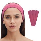 SALVIA DIONE 3'lü Saç Bandı - Elastik Kaymaz İnce Esnek Pamuk Emici Kadın Saç Bandı Bandana, Unisex Spa Koşu Dans Yoga Pilates Bisiklet Fitness Saç Ter Bandı 3'lü Kafabandı Seti (Pembe Melanj)