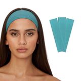 SALVIA DIONE 3'lü Saç Bandı - Elastik Kaymaz İnce Esnek Pamuk Emici Kadın Saç Bandı Bandana, Unisex Spa Koşu Dans Yoga Pilates Bisiklet Fitness Saç Ter Bandı 3'lü Kafabandı Seti (Turkuaz)