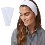 SALVIA DIONE 3'lü Spor Saç Bantları - Elastik Kaymaz İnce Saç Ter Kafa Bandı Bandana, Kadın & Erkek Koşu Fitness Yoga Pilates Makyaj Yüz Yıkama Atletik Egzersiz 3'lü Saç Bandı Bandana Seti (Beyaz)