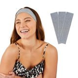 SALVIA DIONE 3'lü Spor Saç Bantları - Elastik Kaymaz İnce Saç Ter Kafa Bandı Bandana, Kadın & Erkek Koşu Fitness Yoga Pilates Makyaj Yüz Yıkama Atletik Egzersiz 3'lü Saç Bandı Bandana Seti (Gri Melanj)
