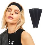 SALVIA DIONE 3'lü Spor Saç Bantları - Elastik Kaymaz İnce Saç Ter Kafa Bandı Bandana, Kadın & Erkek Koşu Fitness Yoga Pilates Makyaj Yüz Yıkama Atletik Egzersiz 3'lü Saç Bandı Bandana Seti (Siyah)