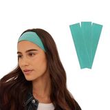 SALVIA DIONE 3'lü Spor Saç Bantları - Elastik Kaymaz İnce Saç Ter Kafa Bandı Bandana, Kadın & Erkek Koşu Fitness Yoga Pilates Makyaj Yüz Yıkama Atletik Egzersiz 3'lü Saç Bandı Bandana Seti (Turkuaz)