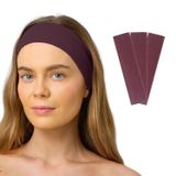 SALVIA DIONE 3'lü Spor Saç Bantları - Elastik Kaymaz İnce Saç Ter Kafa Bandı Bandana, Kadın & Erkek Koşu Fitness Yoga Pilates Makyaj Yüz Yıkama Atletik Egzersiz 3'lü Saç Bandı Bandana Seti (Vişne Çürüğü Melanj)
