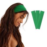 SALVIA DIONE 3'lü Spor Saç Bantları - Elastik Kaymaz İnce Saç Ter Kafa Bandı Bandana, Kadın & Erkek Koşu Fitness Yoga Pilates Makyaj Yüz Yıkama Atletik Egzersiz 3'lü Saç Bandı Bandana Seti (Yeşil)