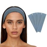 SALVIA DIONE 4'lü Saç Bandı - Elastik Kaymaz İnce Esnek Pamuk Emici Kadın Saç Bandı Bandana, Unisex Spa Koşu Dans Yoga Pilates Bisiklet Fitness Saç Ter Bandı 4'lü Kafabandı Seti (Açık Mavi)