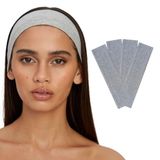 SALVIA DIONE 4'lü Saç Bandı - Elastik Kaymaz İnce Esnek Pamuk Emici Kadın Saç Bandı Bandana, Unisex Spa Koşu Dans Yoga Pilates Bisiklet Fitness Saç Ter Bandı 4'lü Kafabandı Seti (Gri Melanj)