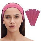 SALVIA DIONE 4'lü Saç Bandı - Elastik Kaymaz İnce Esnek Pamuk Emici Kadın Saç Bandı Bandana, Unisex Spa Koşu Dans Yoga Pilates Bisiklet Fitness Saç Ter Bandı 4'lü Kafabandı Seti (Pembe Melanj)