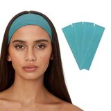SALVIA DIONE 4'lü Saç Bandı - Elastik Kaymaz İnce Esnek Pamuk Emici Kadın Saç Bandı Bandana, Unisex Spa Koşu Dans Yoga Pilates Bisiklet Fitness Saç Ter Bandı 4'lü Kafabandı Seti (Turkuaz)