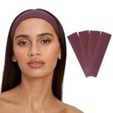 SALVIA DIONE 4'lü Saç Bandı - Elastik Kaymaz İnce Esnek Pamuk Emici Kadın Saç Bandı Bandana, Unisex Spa Koşu Dans Yoga Pilates Bisiklet Fitness Saç Ter Bandı 4'lü Kafabandı Seti (Vişne Çürüğü Melanj)