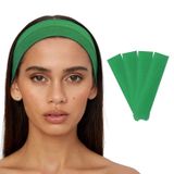 SALVIA DIONE 4'lü Saç Bandı - Elastik Kaymaz İnce Esnek Pamuk Emici Kadın Saç Bandı Bandana, Unisex Spa Koşu Dans Yoga Pilates Bisiklet Fitness Saç Ter Bandı 4'lü Kafabandı Seti (Yeşil)