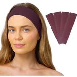 Salvia Dione 4'lü Saç Bandı Seti - Kombin Esnek Kaymaz Günlük Moda Kadın ve Erkek Yoga Pilates Tenis Koşu Trekking Squat Fitness Spor Saç Bantları - Makyaj Yüz Yıkama Cilt Bakımı 4'lü Saç Bandı Seti - Vişne Çürüğü