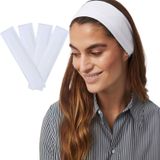 SALVIA DIONE 4'lü Spor Saç Bantları - Elastik Kaymaz İnce Saç Ter Kafa Bandı Bandana, Kadın & Erkek Koşu Fitness Yoga Pilates Makyaj Yüz Yıkama Atletik Egzersiz 4'lü Saç Bandı Bandana Seti (Beyaz)