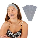 SALVIA DIONE 4'lü Spor Saç Bantları - Elastik Kaymaz İnce Saç Ter Kafa Bandı Bandana, Kadın & Erkek Koşu Fitness Yoga Pilates Makyaj Yüz Yıkama Atletik Egzersiz 4'lü Saç Bandı Bandana Seti (Gri Melanj)
