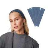 SALVIA DIONE 4'lü Spor Saç Bantları - Elastik Kaymaz İnce Saç Ter Kafa Bandı Bandana, Kadın & Erkek Koşu Fitness Yoga Pilates Makyaj Yüz Yıkama Atletik Egzersiz 4'lü Saç Bandı Bandana Seti (İndigo Melanj)