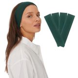 SALVIA DIONE 4'lü Spor Saç Bantları - Elastik Kaymaz İnce Saç Ter Kafa Bandı Bandana, Kadın & Erkek Koşu Fitness Yoga Pilates Makyaj Yüz Yıkama Atletik Egzersiz 4'lü Saç Bandı Bandana Seti (Koyu Yeşil)