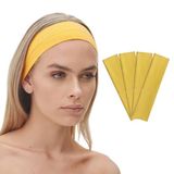 SALVIA DIONE 4'lü Spor Saç Bantları - Elastik Kaymaz İnce Saç Ter Kafa Bandı Bandana, Kadın & Erkek Koşu Fitness Yoga Pilates Makyaj Yüz Yıkama Atletik Egzersiz 4'lü Saç Bandı Bandana Seti (Sarı)