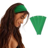 SALVIA DIONE 4'lü Spor Saç Bantları - Elastik Kaymaz İnce Saç Ter Kafa Bandı Bandana, Kadın & Erkek Koşu Fitness Yoga Pilates Makyaj Yüz Yıkama Atletik Egzersiz 4'lü Saç Bandı Bandana Seti (Yeşil)