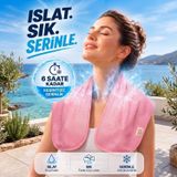 Salvia Dione 6 Saat Etkili Serinletici Soğutucu Havlu - Su ile Aktifleşen, Çift Katmanlı Bölgesel Soğuk Kompres, 30x90 cm, Boyun, Omuz, Bacak, Sırt İçin, Spor ve Seyahat Vücut Sargısı (Somon)
