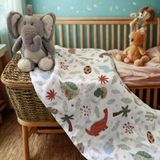 Salvia Dione Çok Amaçlı Müslin Bez Bebek Örtüsü Battaniyesi 60x95 3 Katlı%100 Pamuk Müslin Bebek Battaniyesi, Unisex Hem Kız Hem Erkek Bebek İçin Hediye Alt Açma, Dinazor ve Hayvan Desenli